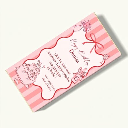 Chocolat personnalisé avec un message - Joyeux anniversaire !
