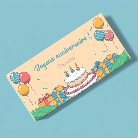 Chocolat personnalisé avec un message - Fête d'anniversaire