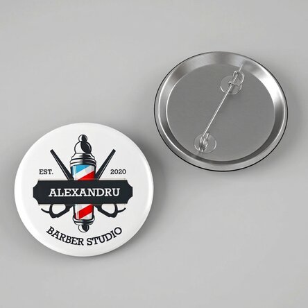 Badge personnalisé avec message - Coiffeur