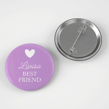 Personalised badge with text - Heart