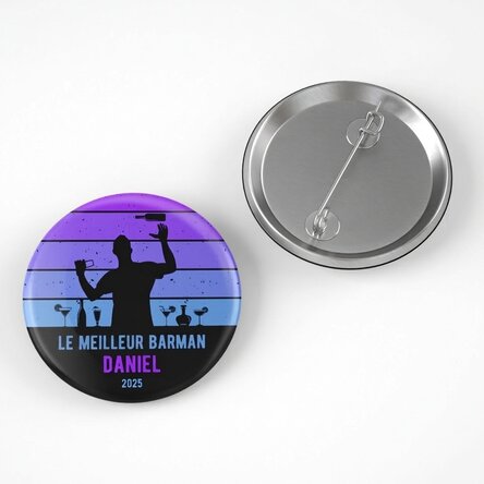 Badge personnalisé avec message - Best Bartender