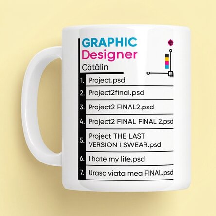 Tasse personnalisée avec un texte - Graphiste