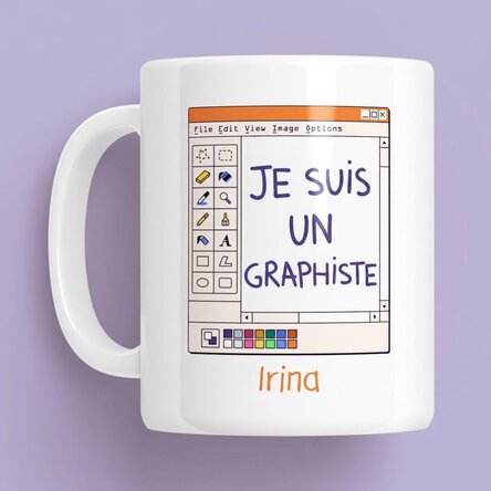 Tasse personnalisée avec un prénom - Graphiste