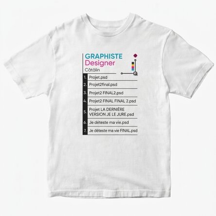 T-shirt en coton personnalisé avec un texte - Graphiste