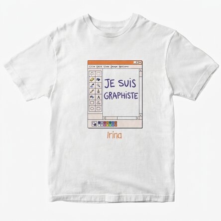 T-shirt en coton personnalisé avec un prénom - Graphiste