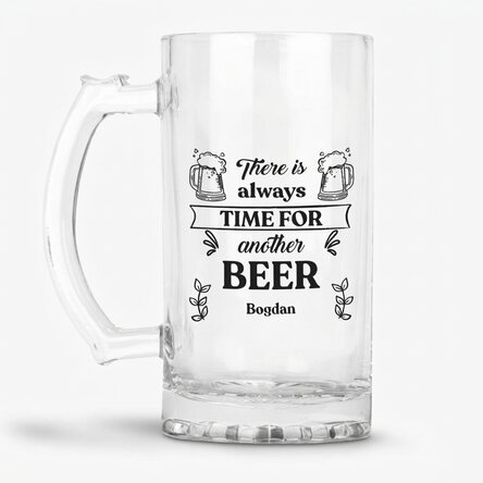 Chope à bière personnalisée avec un message - Time for Beer