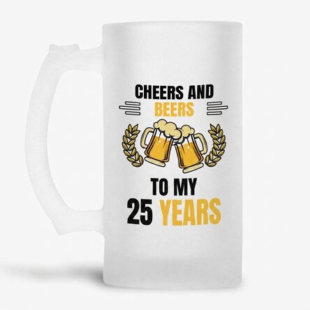 Chope à bière personnalisée avec message - Cheers and Beers