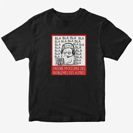 T-shirt en coton personnalisé avec un texte - Centre d'appels