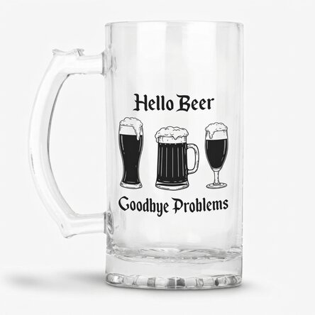 Chope à bière personnalisée avec message - Hello Beer