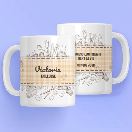 Tasse personnalisée avec inscription pour les couturiers - Kit de couture