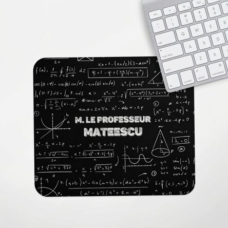 Tapis de souris personnalisé avec nom - Professeur de mathématiques