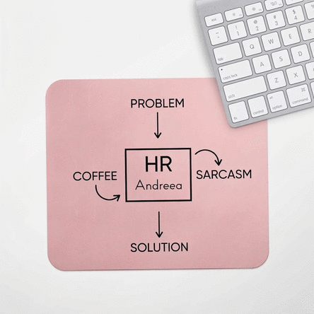 Tapis de souris personnalisé avec un message pour les RH