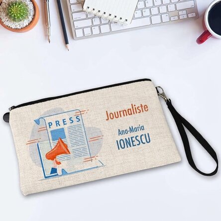 Kit d'accessoires personnalisé avec inscription pour journaliste