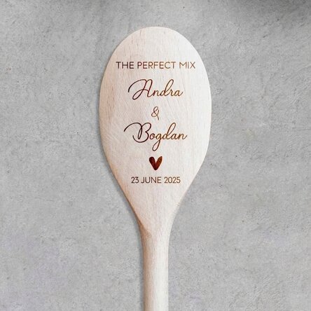 Cuillère en bois personnalisée avec inscription - The Perfect Mix