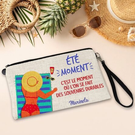 Petite pochette pour accessoires personnalisée avec un texte - On the beach