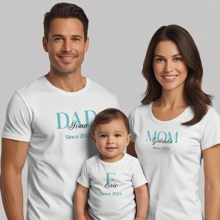 T-shirt en coton pour enfants/adultes personnalisé avec un texte - Family