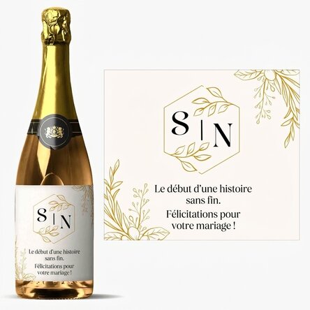 Vin mousseux personnalisé avec un message - Mariage