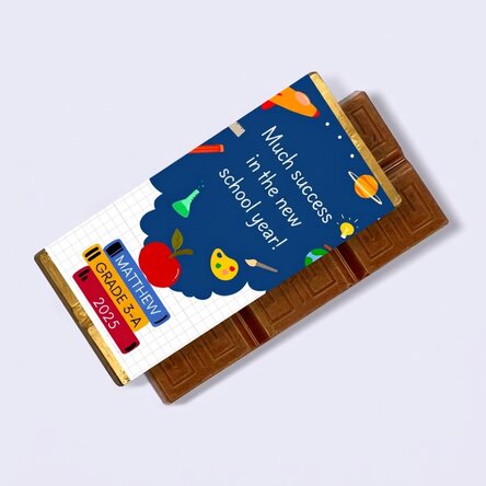 Mini-tablette de chocolat personnalisée avec un message - Bonne chance !