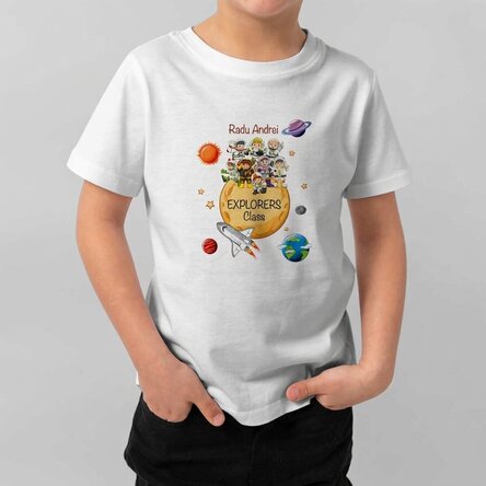 T-shirt en coton pour enfants personnalisé avec un message - Explorateurs