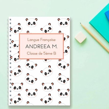 Carnet personnalisé avec inscription - Cute Panda
