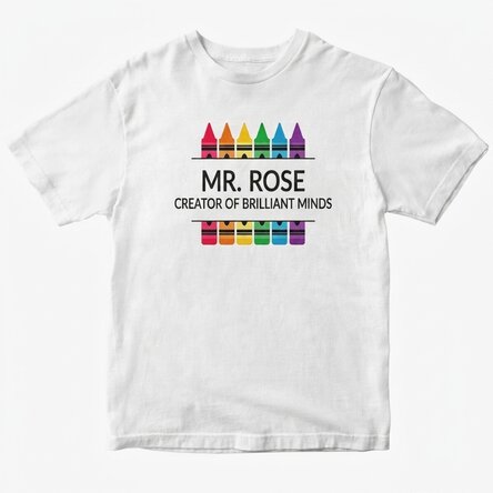 T-shirt en coton personnalisé avec un message pour les enseignants - Crayons