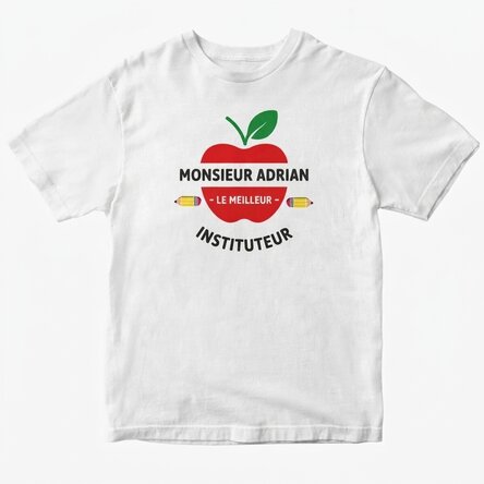 T-shirt en coton personnalisé avec un message pour les enseignants - Apple