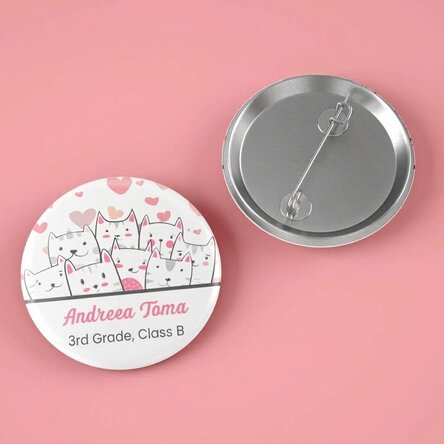 Personalised badge with text - Kitty