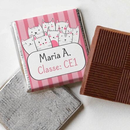 Mini-chocolat personnalisé avec un message - Kitty