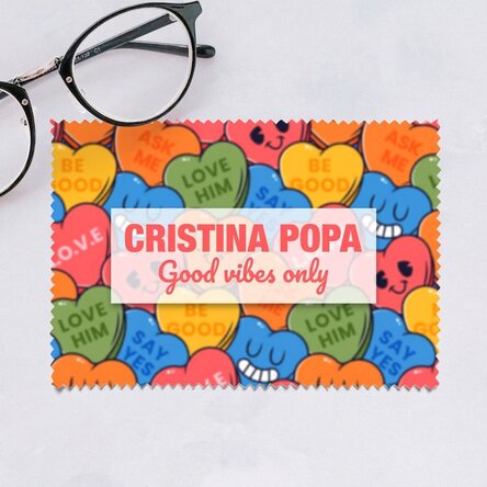 Chiffon personnalisé pour nettoyer les écrans et les lunettes - Hearts