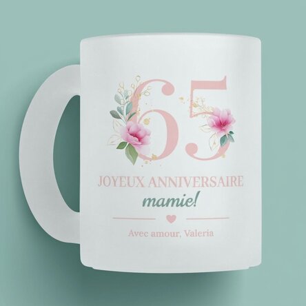 Tasse personnalisée avec message - Fleurs