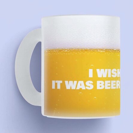 Tasse personnalisée avec inscription - « I wish this was beer »