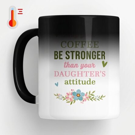 Tasse thermosensible personnalisée avec message - Café