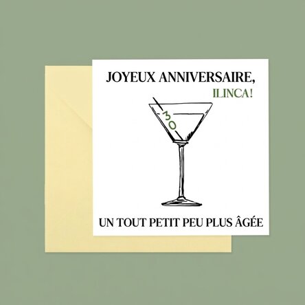 Carte carrée personnalisée avec le texte « Joyeux anniversaire ! »
