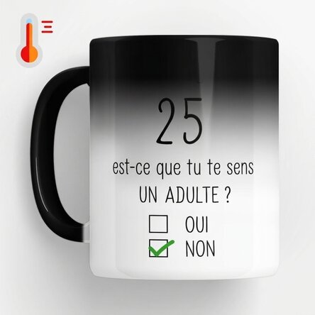 Tasse thermosensible personnalisée avec message - Anniversaire
