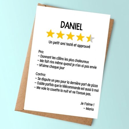 Carte personnalisée avec message - Avis