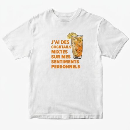 T-shirt en coton personnalisé avec inscription - Drinking