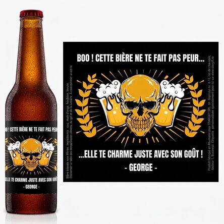 Bière personnalisée avec un texte - Halloween