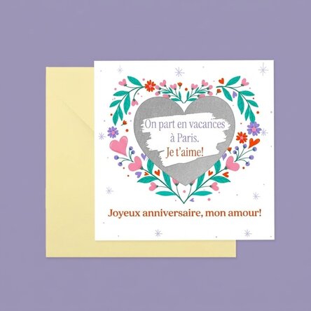 Carte à gratter personnalisée avec texte - Love