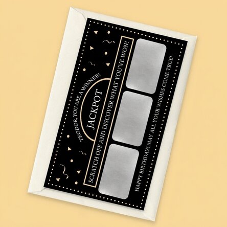 Carte à gratter personnalisée avec texte - Jackpot