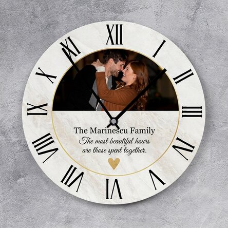 Personalised clock with a photo and text - Golden time