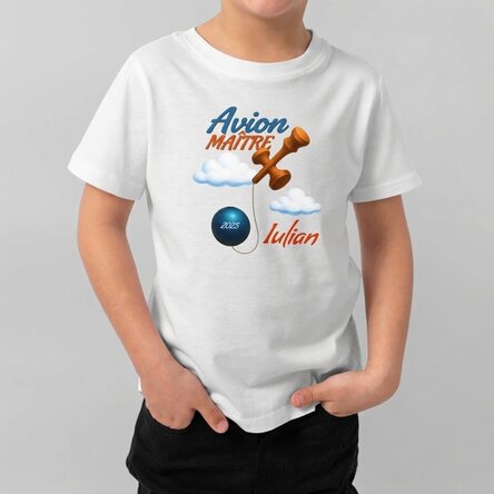 T-shirt en coton pour enfants personnalisé avec un texte - Airplane Master