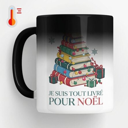 Tasse thermosensible personnalisée avec un prénom et un message - Noël