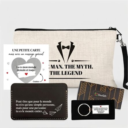 Coffret cadeau avec carte personnalisée pour lui
