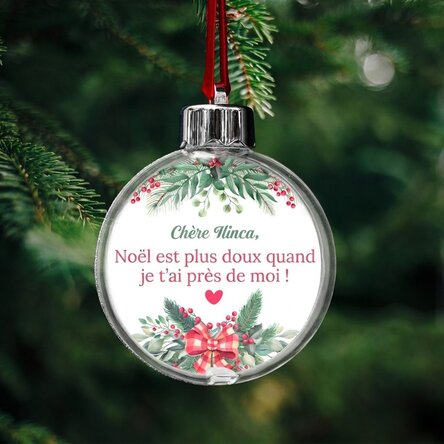 Boule de Noël personnalisée avec message - Noël