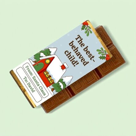 Mini-tablette de chocolat personnalisée avec un message - Noël