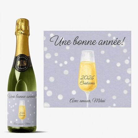 Verre à champagne de taille moyenne personnalisé avec un texte - Champagne Glass