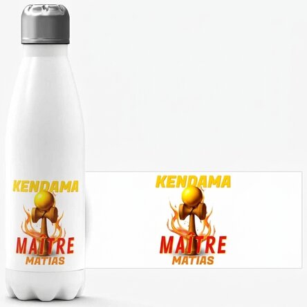 Thermos à base blanche personnalisé avec un texte - Kendama Master