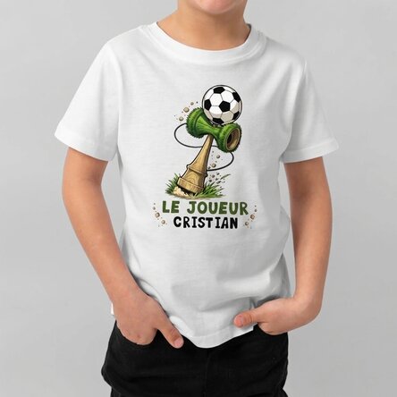 T-shirt en coton pour enfants personnalisé avec un texte - Kendama Football
