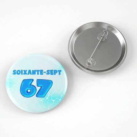 Badge personnalisé avec prénom - 67 Six Seven Bubbly