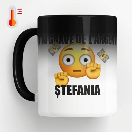 Tasse thermosensible personnalisée avec le texte « I got hella money »
